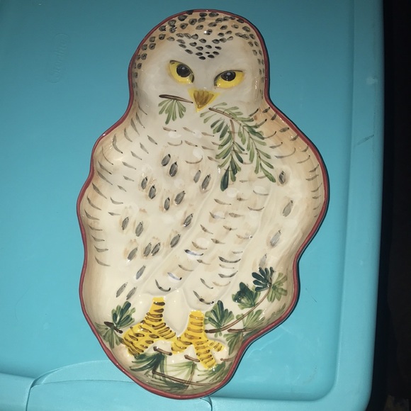 NATHALIE LETE Snowy OWL Serving Platter - ANTHROPOLOGIE - NEW with tags - Picture 3 of 9